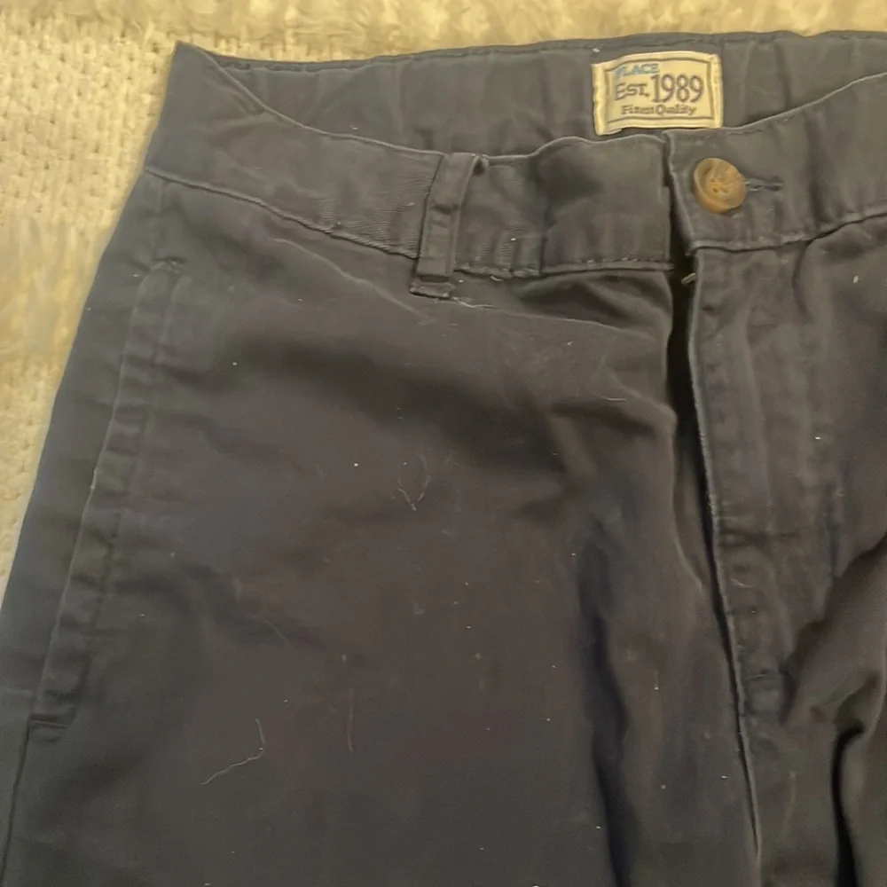 Place chino pants 100% cotton navy blue boys 12 slim - Picture 3 of 12